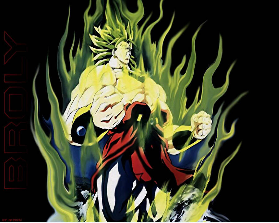 Broly Flaming Green Wallpaper