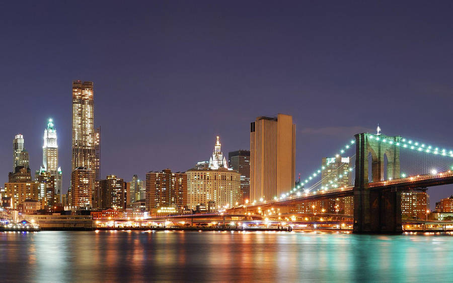 Brooklyn Bridge For American City Background Wallpaper