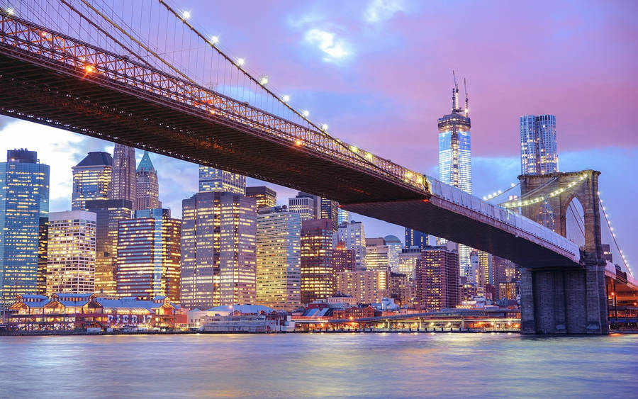 Brooklyn Bridge Pastel Tones Wallpaper