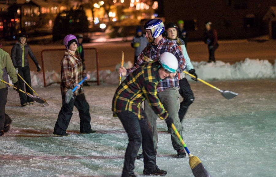 Broomball Checkered Team Wallpaper