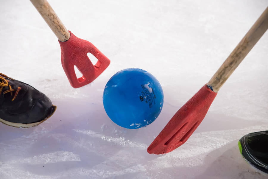 Broomball Sports Blue Ball Wallpaper