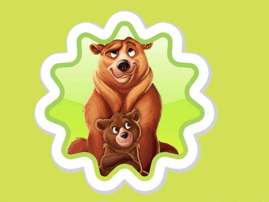 Brother Bear Kenai Koda In Green Flower Wallpaper