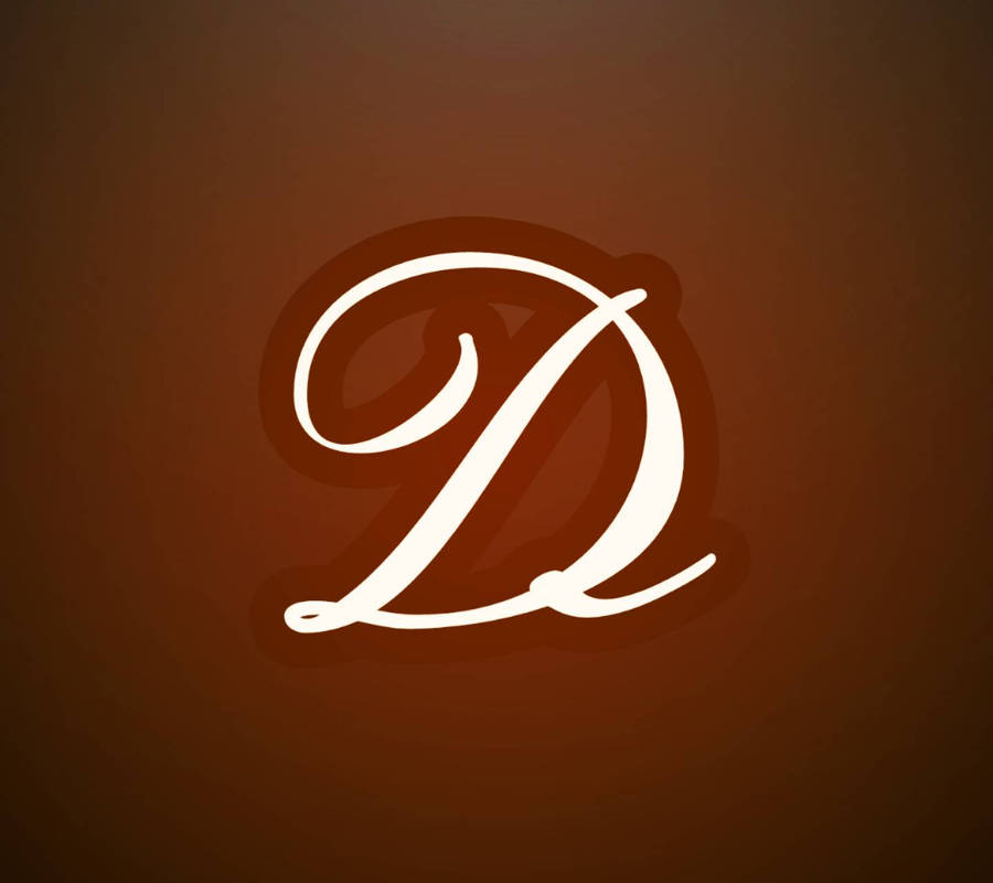 Brown Aesthetic Cursive Letter D Phone Wallpaper