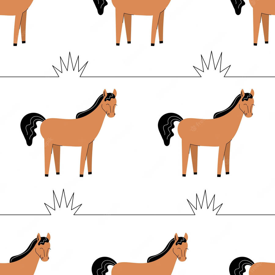 Brown Baby Foal Vector Art Wallpaper