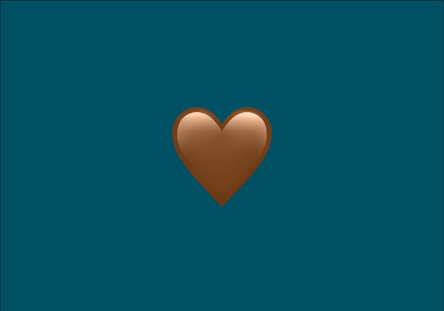 Brown Heart On Blue Wallpaper