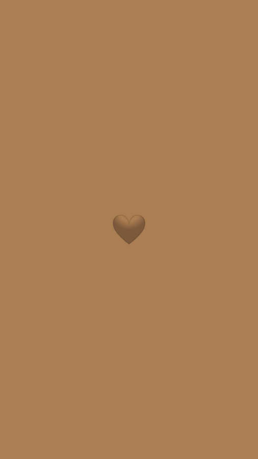 Brown Heart Phone Emoji Wallpaper