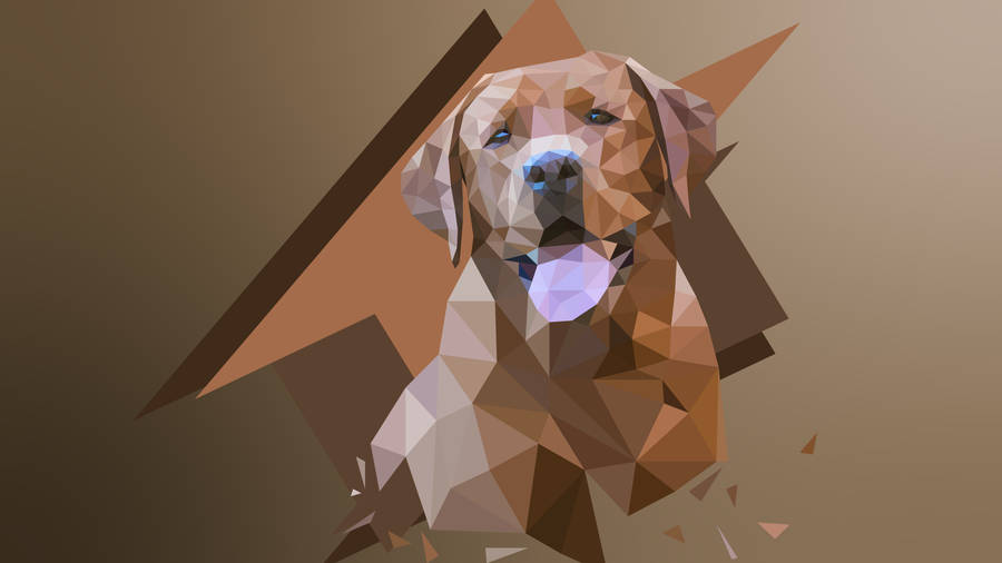 Brown Poly Dog Art Wallpaper