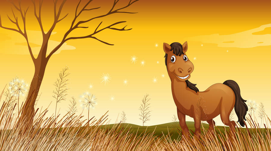 Brown Pony Smile Wallpaper