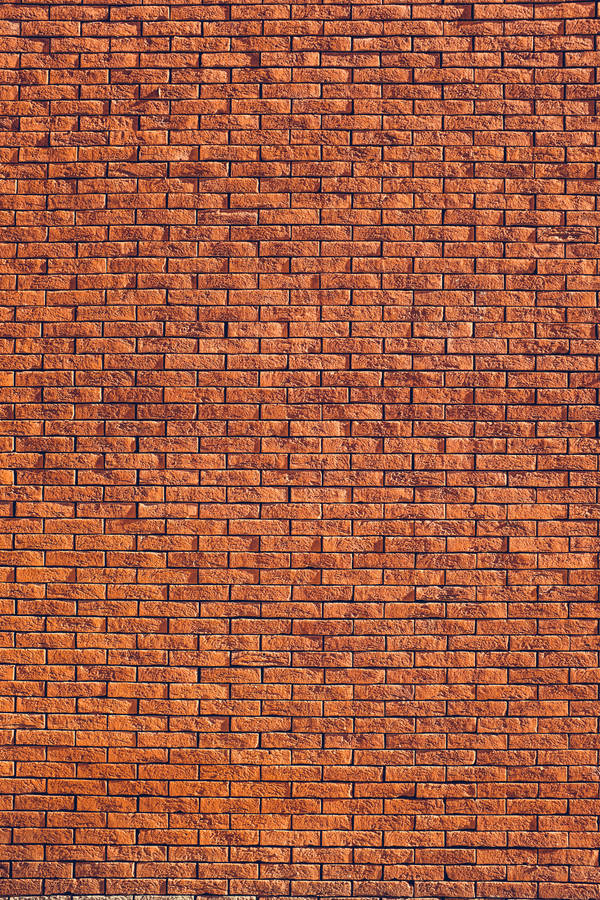 Brown Running Brick Wall Wallpaper