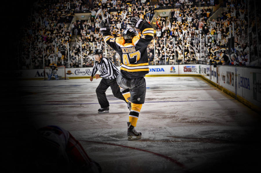 Bruins Player Torey Krug In His First Nhl Game In October 2013 Wallpaper