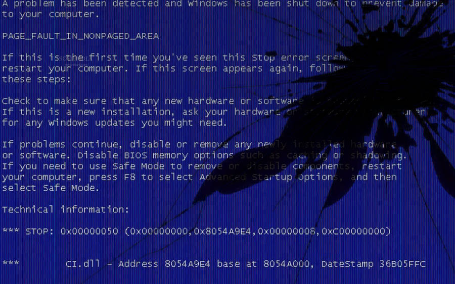 Bsod Broken Computer Screen Wallpaper