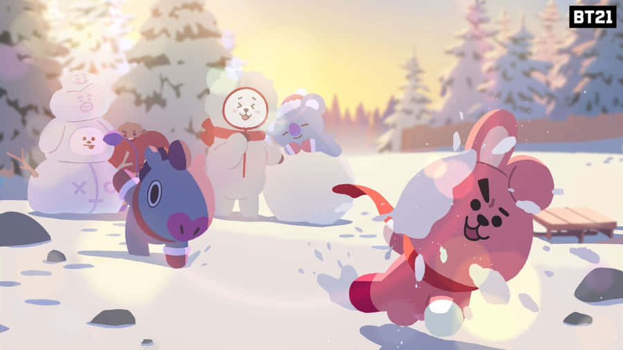 Bt21 4k In The Snow Wallpaper