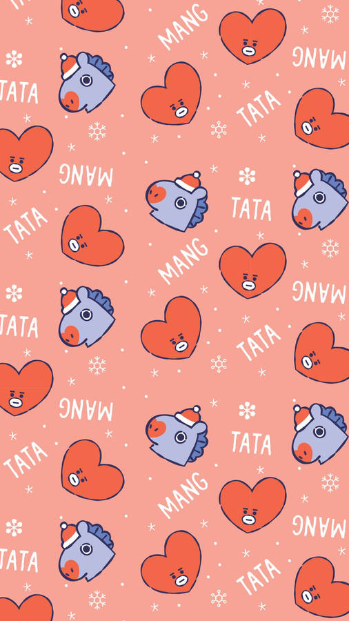 Bt21 Tata And Mang Pattern Wallpaper