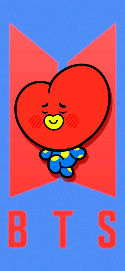 Bt21 Tata On Bts Logo Wallpaper