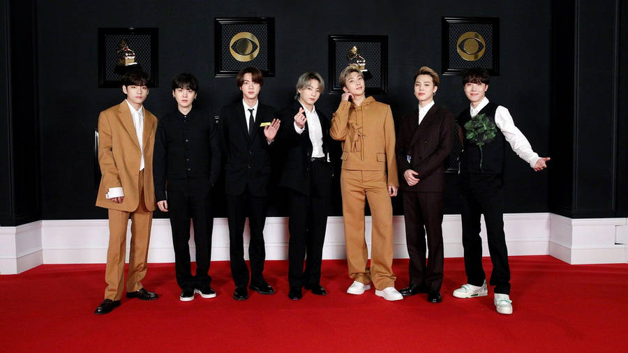 Bts 2021 Full Body At Red Carpet Wallpaper