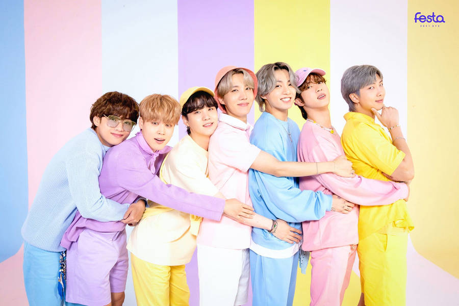 Bts 2021 Hugging In Pajamas Wallpaper