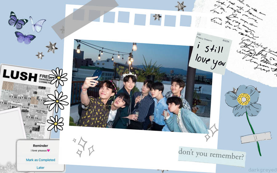 Bts Aesthetic Blue Journal Wallpaper