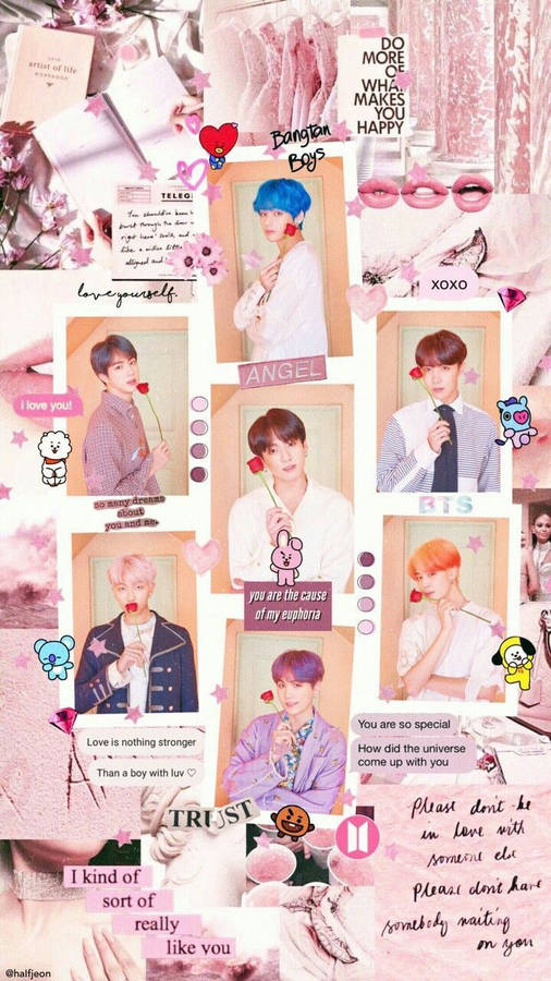 Bts Aesthetic Members With Rose Wallpaper