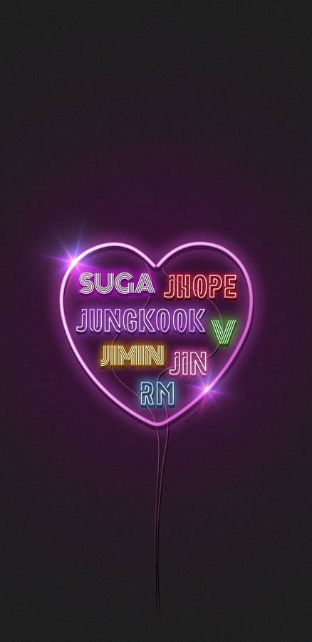 Bts Aesthetic Neon Art Wallpaper