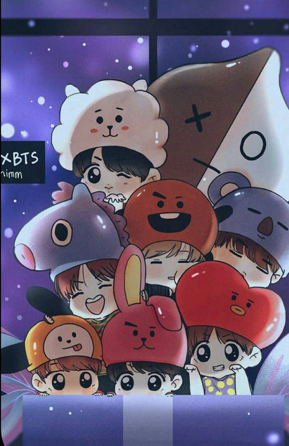 Bts Anime Bt21 Head Dress Wallpaper