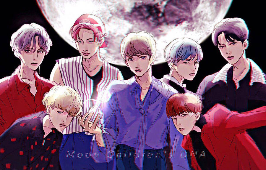 Bts Anime Moon Wallpaper