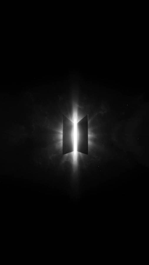 Bts Black Logo White Light Wallpaper