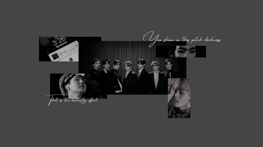 Bts Collage Black Aesthetic Tumblr Laptop Wallpaper