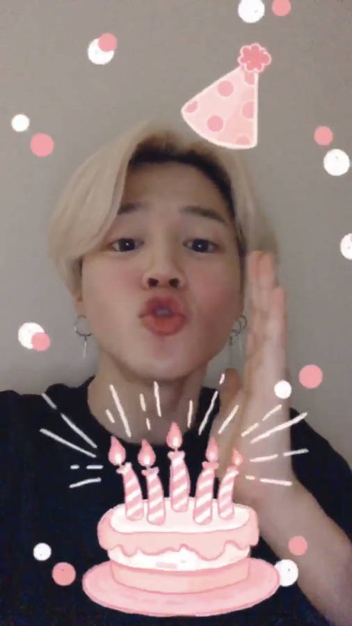 Bts Jimin Blowing Candles Filter Wallpaper