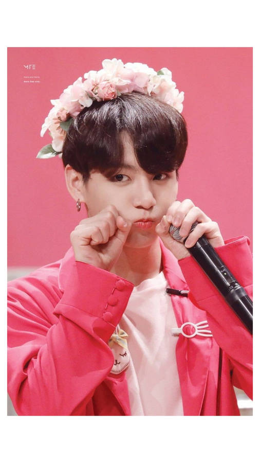 Bts Jung Kook Cute Flower Crown Wallpaper