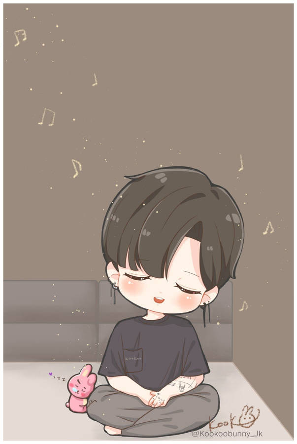 Bts Jung Kook Cute Singing Fanart Wallpaper