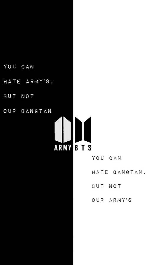 Bts Logo In Black And White Wallpaper