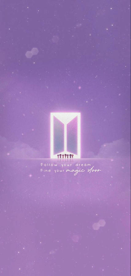 Bts Logo With Cute Purple Background Wallpaper
