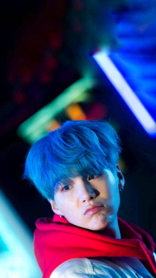 Bts Suga Cute Blue Hair Wallpaper