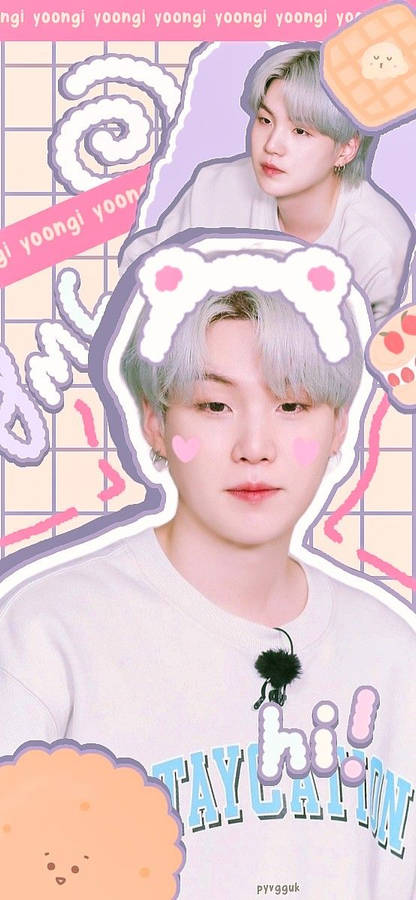 Bts Suga Cute Dessert Wallpaper