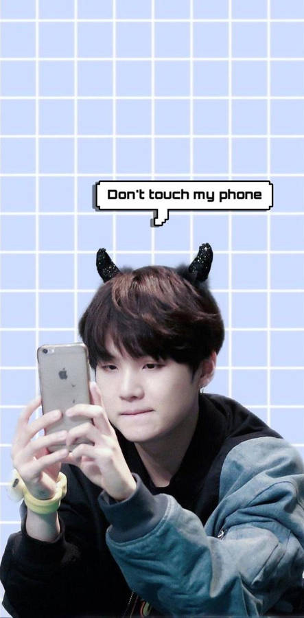 Bts Suga Cute Devil Horns Wallpaper