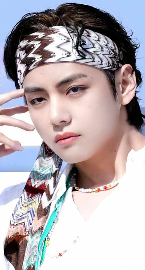 Bts Tae Hyung Zigzag Bandana Wallpaper