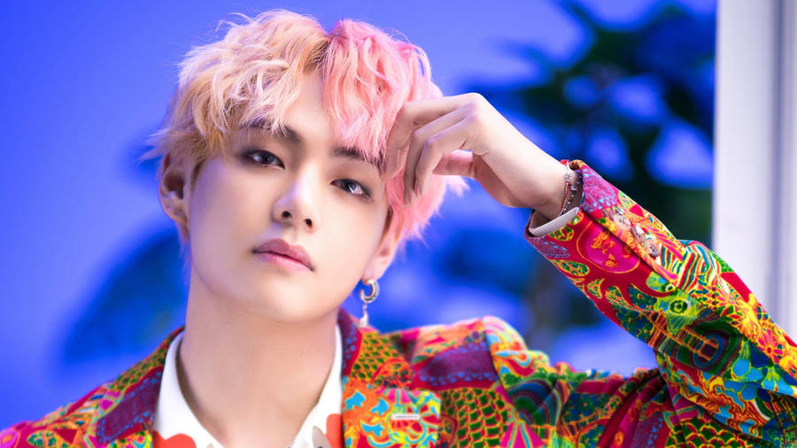 Bts V In Colorful Suit Wallpaper