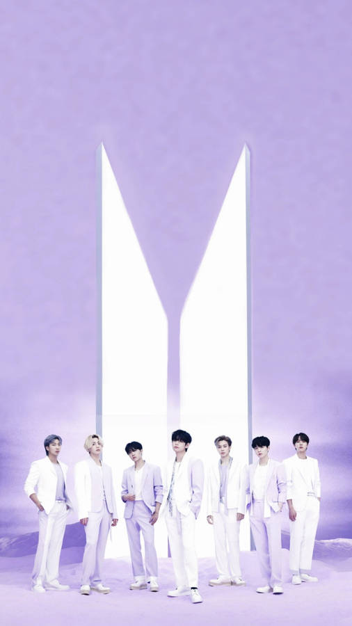 Bts White Suit Purple Aesthetic Wallpaper