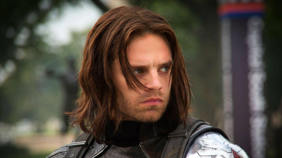 Bucky Barnes Looking To His Left Wallpaper