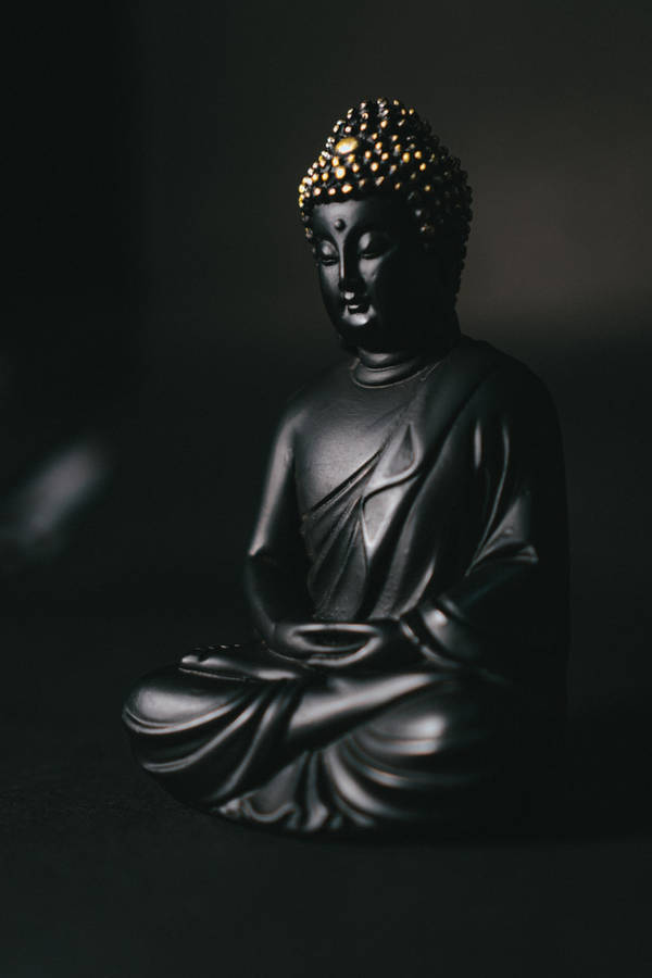 Buddha 3d Smooth Black Statue Wallpaper