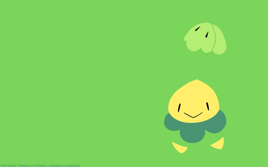 Budew Blending In Green Background Wallpaper