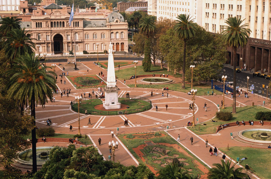 Buenos Aires Casa Rosada And Obelisk Wallpaper