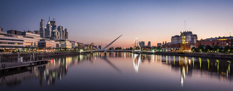 Buenos Aires Puerto Madero Water Reflection Wallpaper