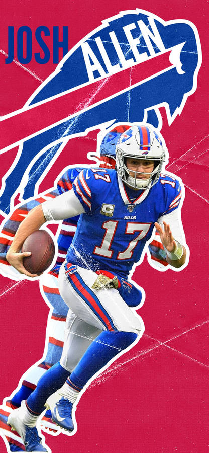 Buffalo Bills Josh Allen Retro Wallpaper