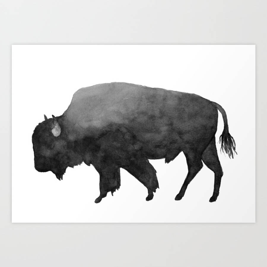 Buffalo Charcoal Painting Wallpaper