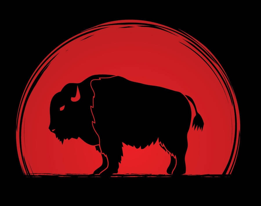 Buffalo Silhouette Vector Art Wallpaper