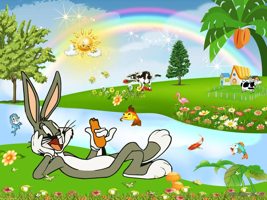 Bugs Bunny Taking A Much Needed Break Wallpaper