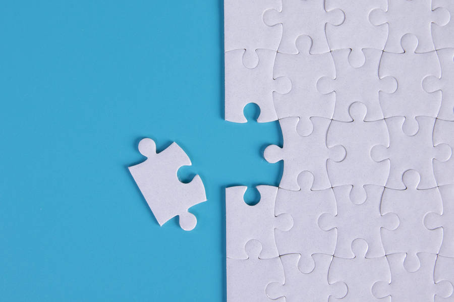 Building A Puzzle Blue And White Wallpaper