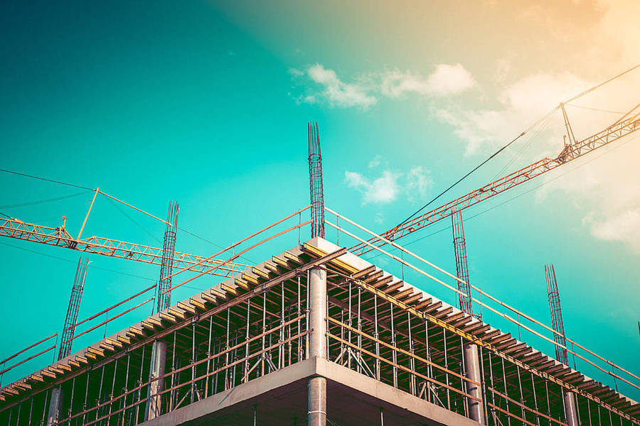 Building Construction Corner Vintage Wallpaper