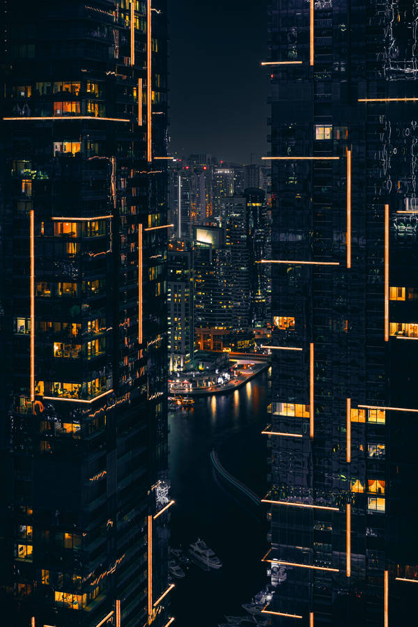 Building Light At Night Wallpaper